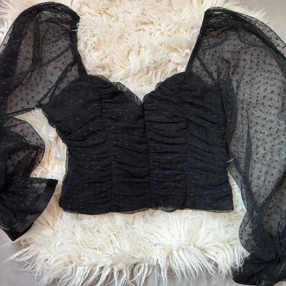 Black Ruched Women's Top
